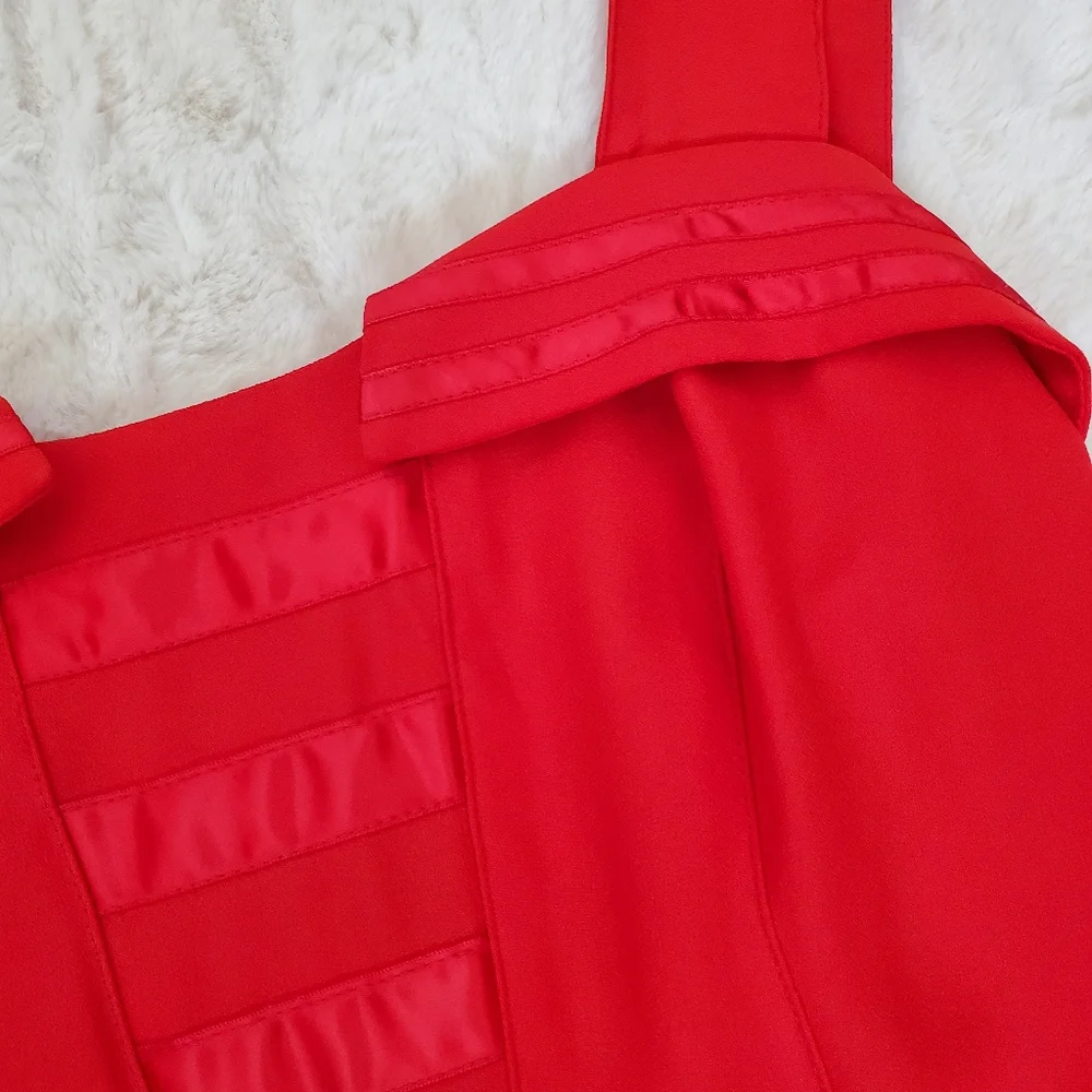 Vintage 1980s Wide Leg Red Jumpsuit - Picture 7 of 10